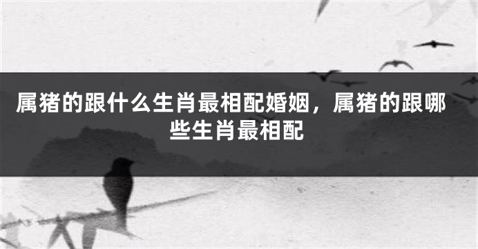 属猪的跟什么生肖最相配婚姻，属猪的跟哪些生肖最相配