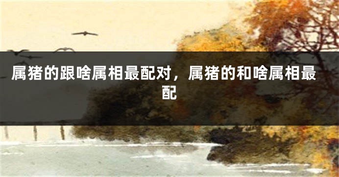 属猪的跟啥属相最配对，属猪的和啥属相最配