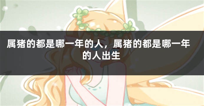 属猪的都是哪一年的人，属猪的都是哪一年的人出生