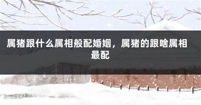 属猪跟什么属相般配婚姻，属猪的跟啥属相最配