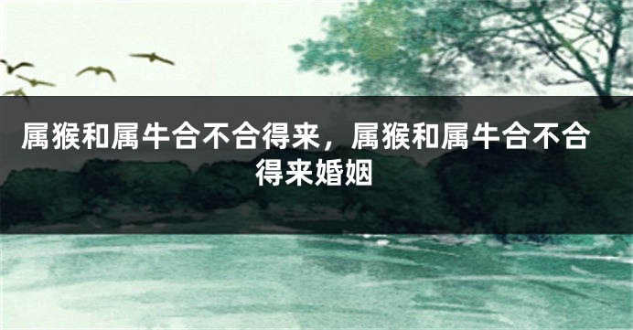 属猴和属牛合不合得来，属猴和属牛合不合得来婚姻