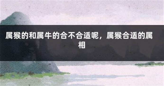 属猴的和属牛的合不合适呢，属猴合适的属相