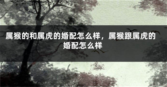 属猴的和属虎的婚配怎么样，属猴跟属虎的婚配怎么样