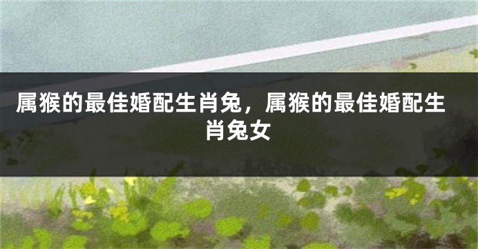 属猴的最佳婚配生肖兔，属猴的最佳婚配生肖兔女
