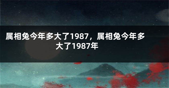 属相兔今年多大了1987，属相兔今年多大了1987年