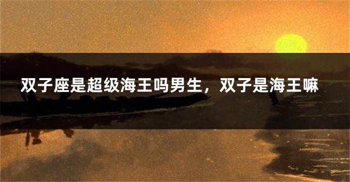 双子座是超级海王吗男生，双子是海王嘛