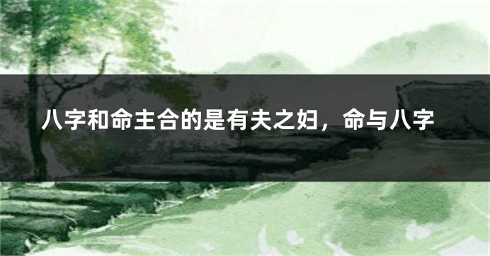 八字和命主合的是有夫之妇，命与八字