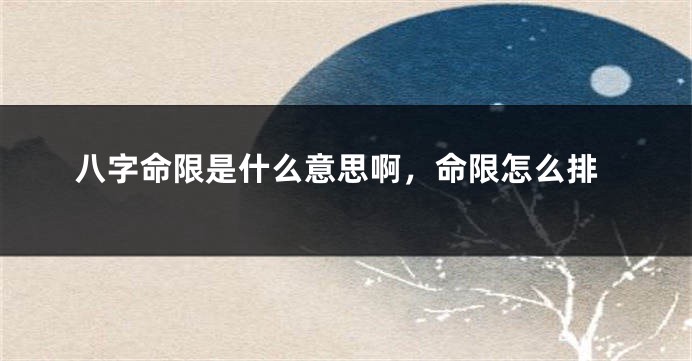 八字命限是什么意思啊，命限怎么排
