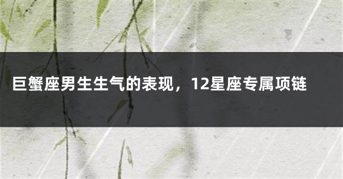 巨蟹座男生生气的表现，12星座专属项链