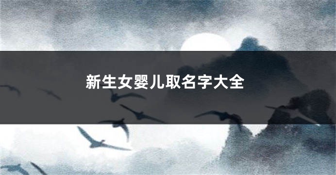 新生女婴儿取名字大全