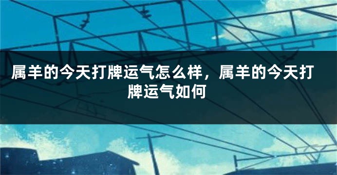 属羊的今天打牌运气怎么样，属羊的今天打牌运气如何