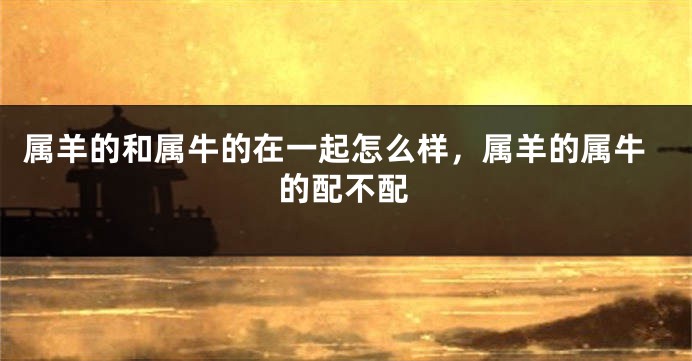 属羊的和属牛的在一起怎么样,属羊的属牛的配不配