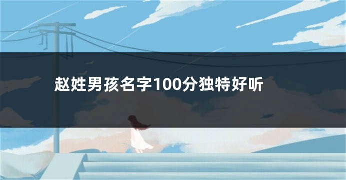 赵姓男孩名字100分独特好听