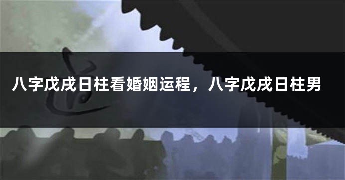 八字戊戌日柱看婚姻运程,八字戊戌日柱男