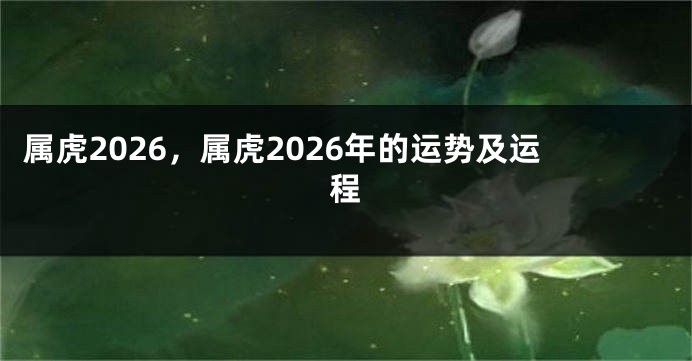 属虎2026，属虎2026年的运势及运程