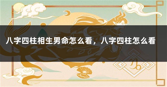 八字四柱相生男命怎么看，八字四柱怎么看