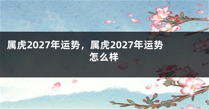 属虎2027年运势，属虎2027年运势怎么样