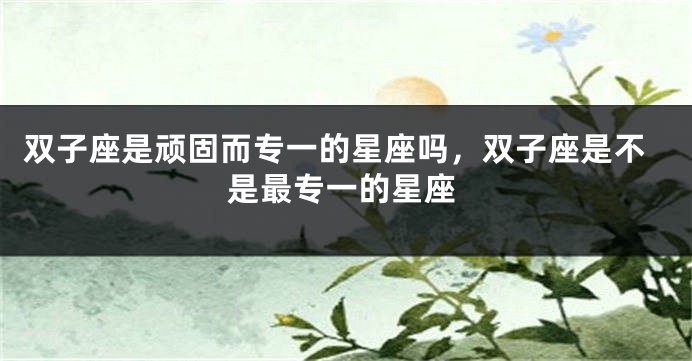 双子座是顽固而专一的星座吗，双子座是不是最专一的星座