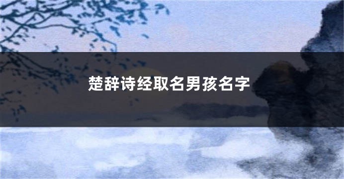 楚辞诗经取名男孩名字