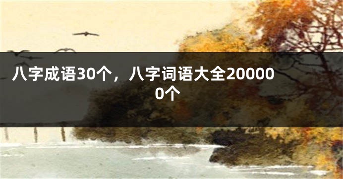 八字成语30个，八字词语大全200000个