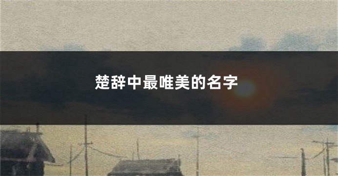 楚辞中最唯美的名字