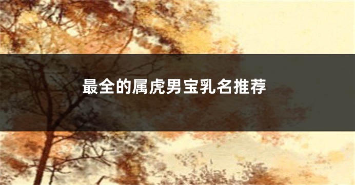 最全的属虎男宝乳名推荐
