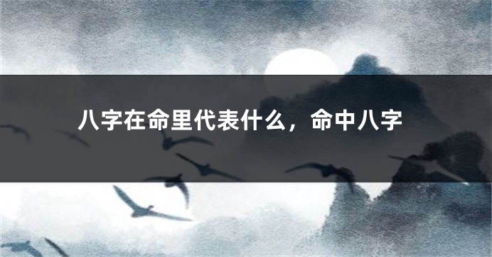 八字在命里代表什么，命中八字