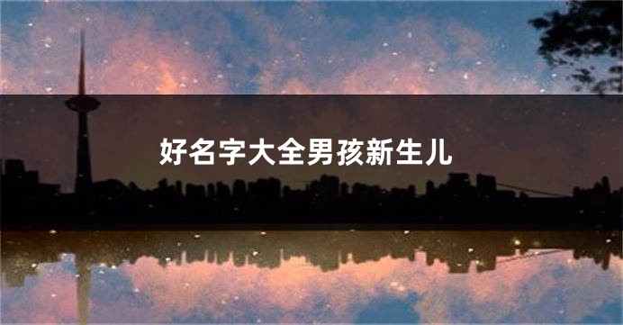 好名字大全男孩新生儿