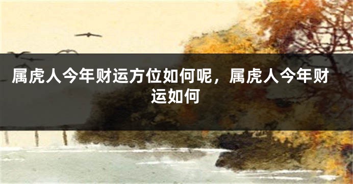 属虎人今年财运方位如何呢，属虎人今年财运如何