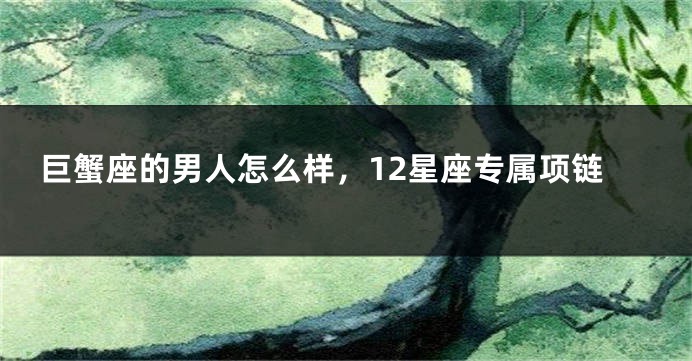 巨蟹座的男人怎么样，12星座专属项链