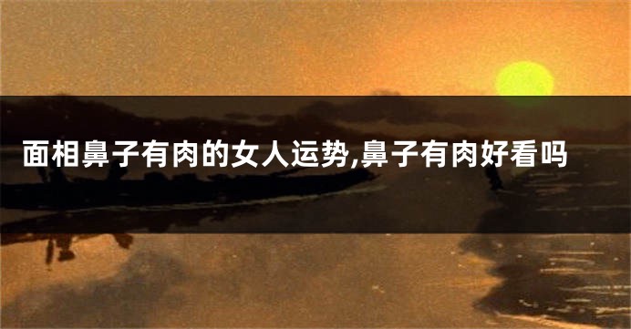 面相鼻子有肉的女人运势,鼻子有肉好看吗