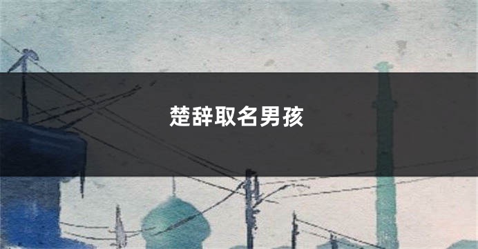 楚辞取名男孩