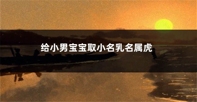 给小男宝宝取小名乳名属虎