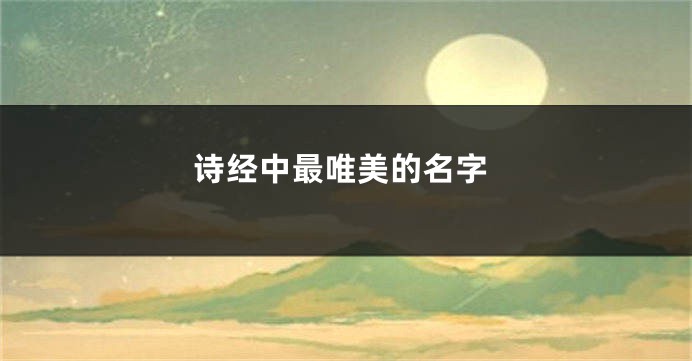 诗经中最唯美的名字