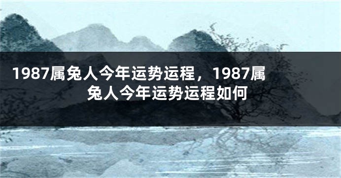 1987属兔人今年运势运程，1987属兔人今年运势运程如何