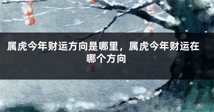 属虎今年财运方向是哪里，属虎今年财运在哪个方向