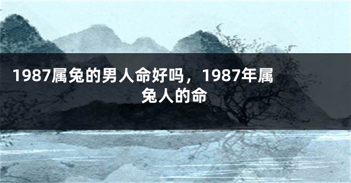 1987属兔的男人命好吗，1987年属兔人的命