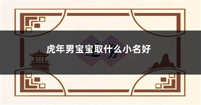 虎年男宝宝取什么小名好