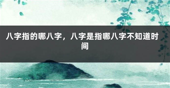 八字指的哪八字，八字是指哪八字不知道时间