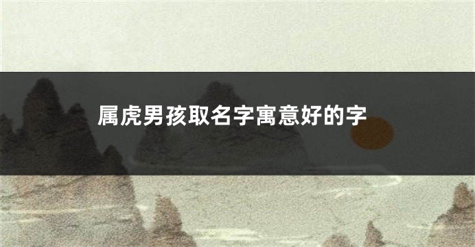 属虎男孩取名字寓意好的字