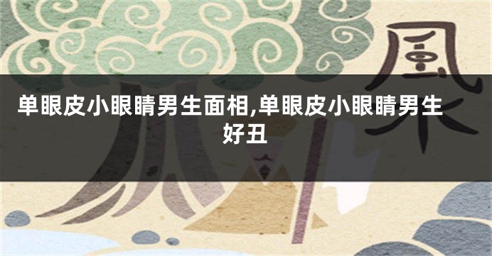 单眼皮小眼睛男生面相,单眼皮小眼睛男生好丑