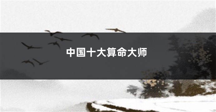 中国十大算命大师