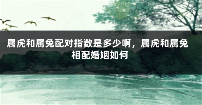 属虎和属兔配对指数是多少啊，属虎和属兔相配婚姻如何