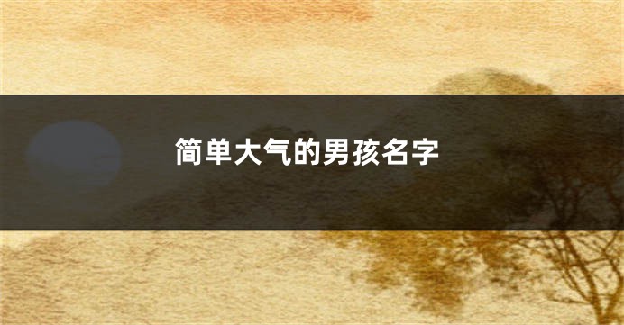 简单大气的男孩名字