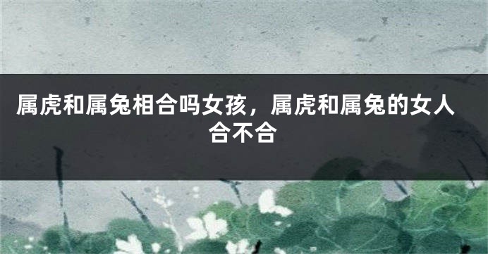 属虎和属兔相合吗女孩，属虎和属兔的女人合不合
