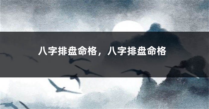 八字排盘命格，八字排盘命格
