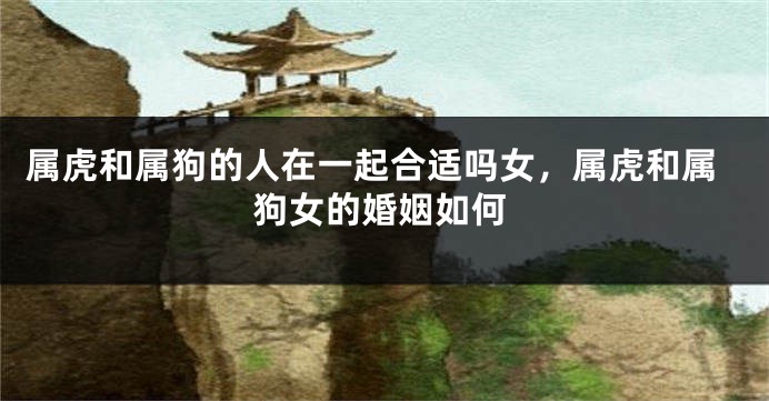 属虎和属狗的人在一起合适吗女，属虎和属狗女的婚姻如何