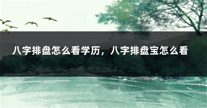 八字排盘怎么看学历,八字排盘宝怎么看
