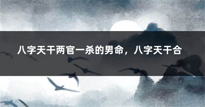 八字天干两官一杀的男命，八字天干合