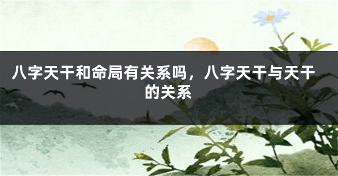八字天干和命局有关系吗，八字天干与天干的关系